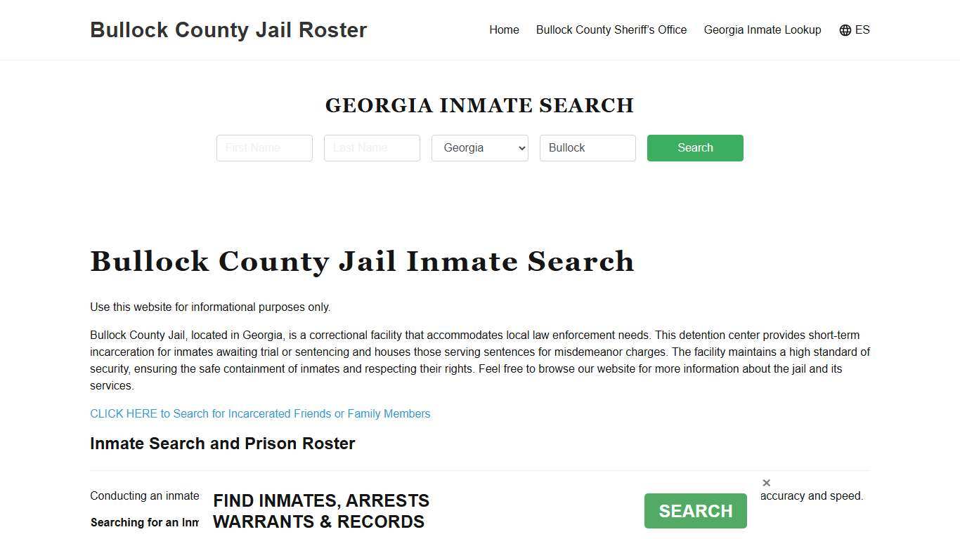Bullock County Jail Roster Lookup, GA, Inmate Search